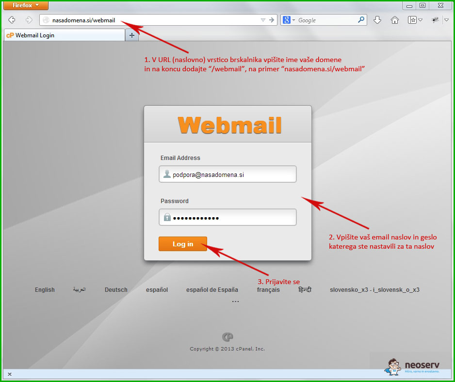 Webmail prijava