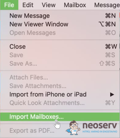 Mac Mail - Import Mailboxes