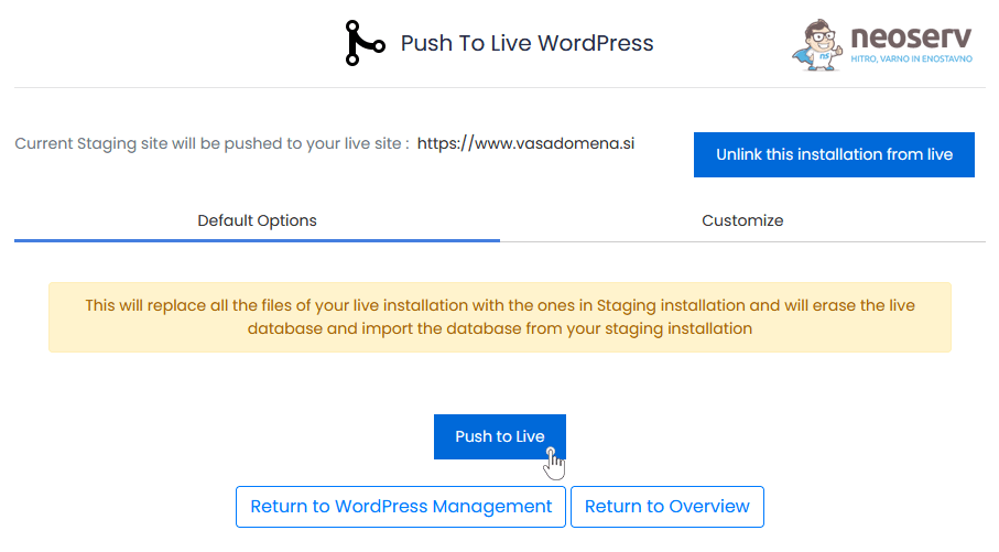 Softaculous - Push to Live WordPress Softaculous - Push to Live WordPress